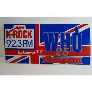 The Who Vintage Bumper Sticker 1989 Original 25th Anniversary Red White Blue
